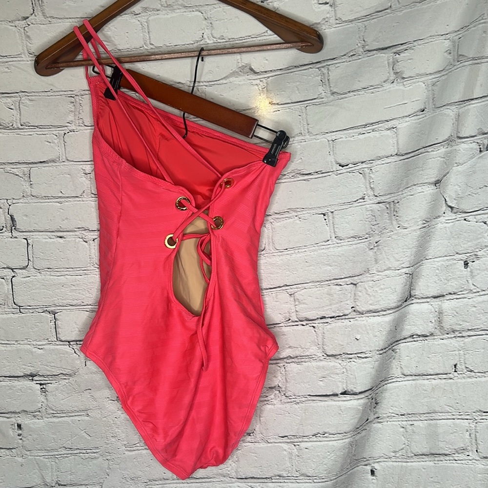 La Blanca Coral Pink One-Shoulder Pink One-Piece Swimsuit Size 10 - Picture 2 of 9